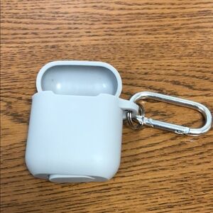 White AirPods Case with Silver Clip